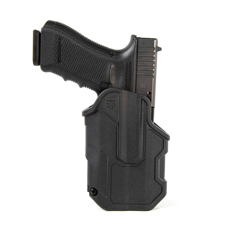 Blackhawk L2C Light Bearing Glock 17 Polymer OWB Holster Left 00, Black - 410200BKL