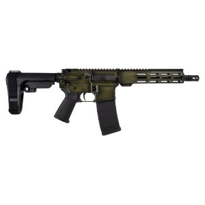 Shark Coast Tactical SCC07183GRNBW-P Distressed 5.56 NATO 30+1 10.50 Black Nitride Threaded Barrel, Aluminum Receiver w/Picatinny Rail, M-LOK Handguard, Polymer SB Tactical SBA3 Brace, Magpul MOE Gri