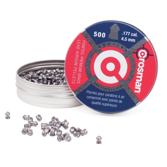 Crosman .177 Caliber Pointed Airgun Pellet, 7.40 gr 500rds