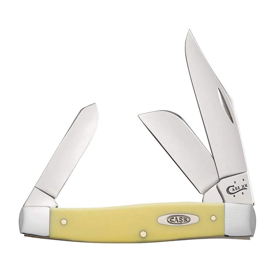 Case Large Stockman Folding Knife Clip Point/Sheeps/Spey, Yellow