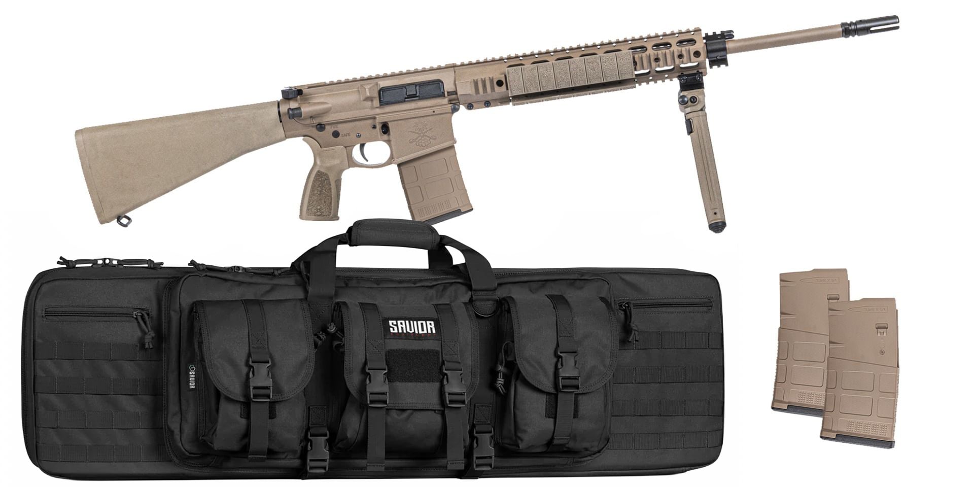 PSA Sabre-10 Forged 20" 6.5 CM Rifle w/ 12.5" Quad Rail, A1 Stock, Magpul Bi-Pod, 3 Mags - BLK Bag