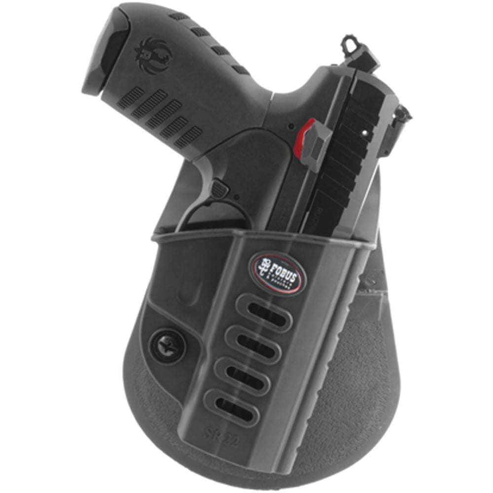 Fobus Evolution Right Hand Ruger Holster, Paddle/Belt Clip Mount, Smooth Black - SR22