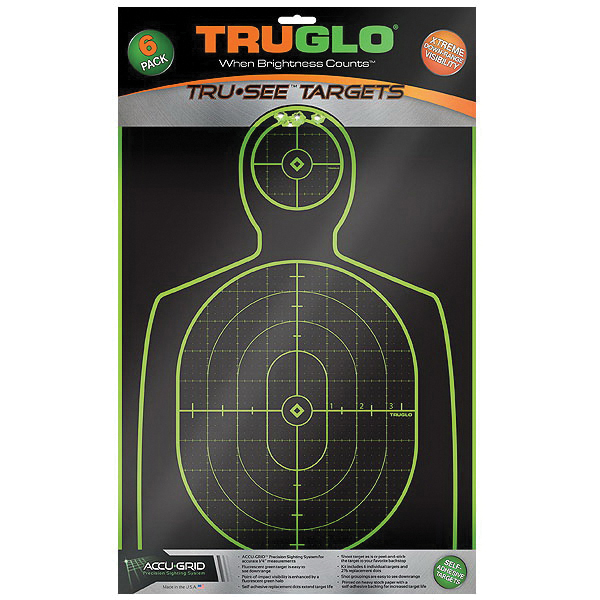 TruGlo Tru See 12" x 18" Splatter Self-Adhesive Silhouette Target, Fluorescent Green/Black, 6/pack - TG13A6
