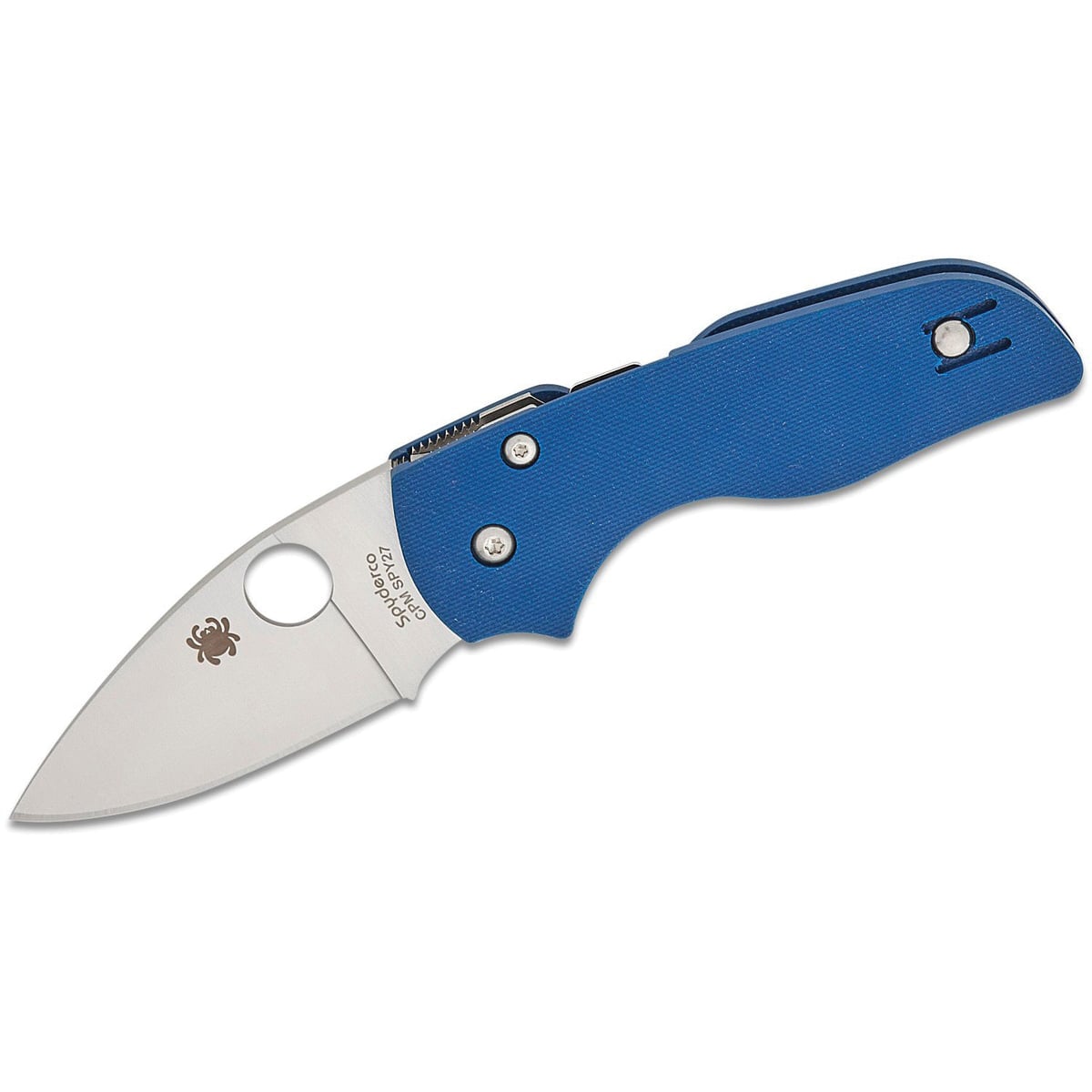 Spyderco Lil' Native Folding Drop Point Knife, Cobalt Blue - C230GPCBL