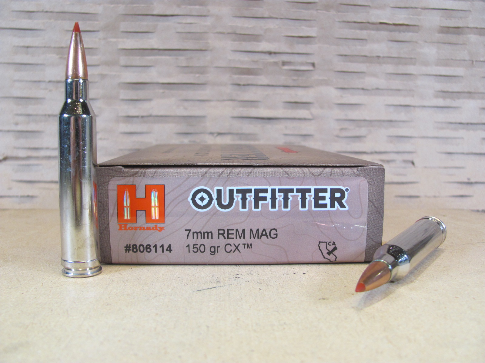 200 Round Case – 7mm Remington Magnum 150 Grain CX Hornady Outfitter Ammo – 806114