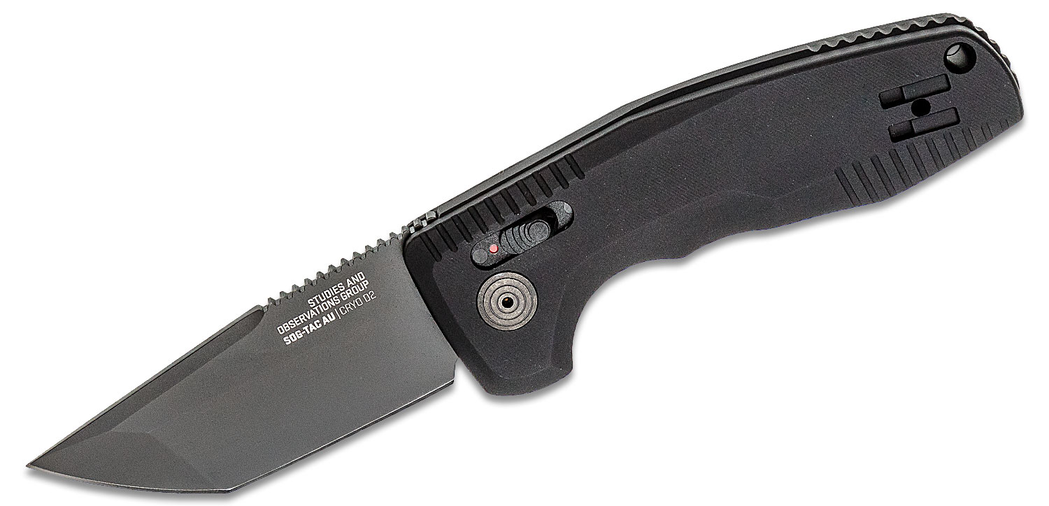 SOG Knives SOG-TAC AU Folding Knife Tanto, Black - SOG15-38-03-57
