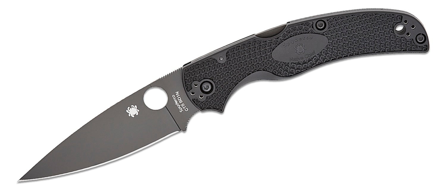 Spyderco Native Chief Lightweight Folding Drop Point Knife, Black - C244PBBK
