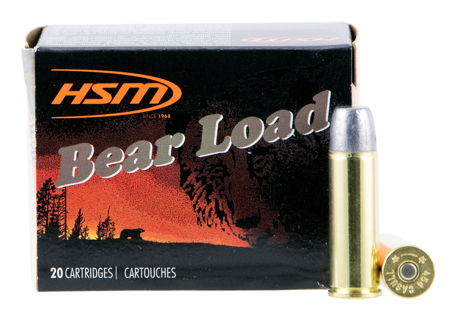 HSM Ammunition Bear Load 325 gr Hard Lead Wide Flat Nose - Gas Check .454 Casull Ammo, 20/box - HSM-454C-4-N-20