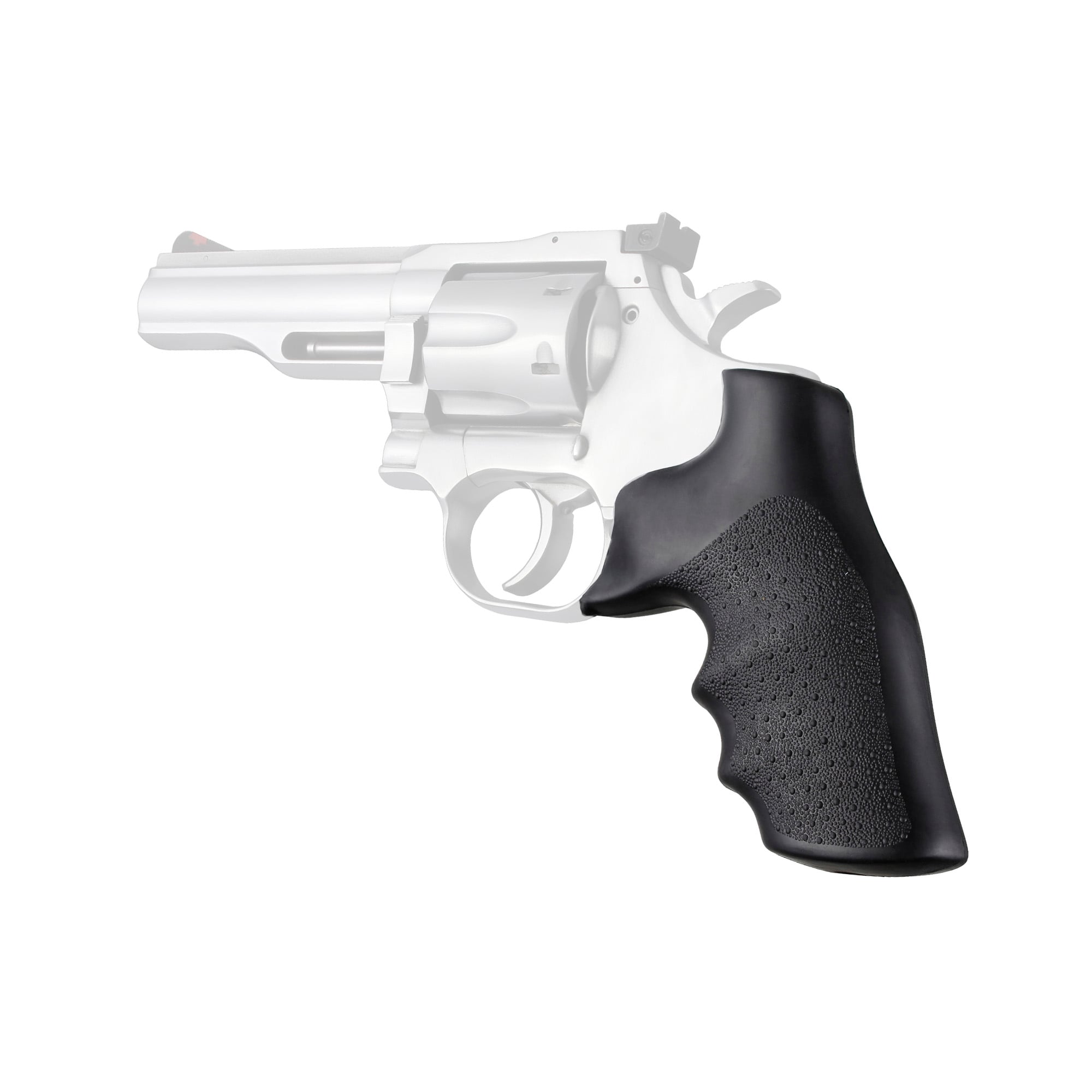 Hogue Monogrip, Dan Wesson Small Frame 357 Square, Finger Grooves, Rubber, Black