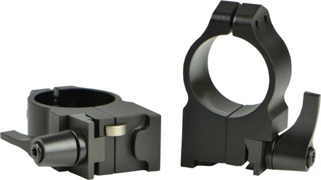 Warne Maxima Steel Rings 1in Ruger #1 MINI 14-30 Grooved Receiver QD High - Matte