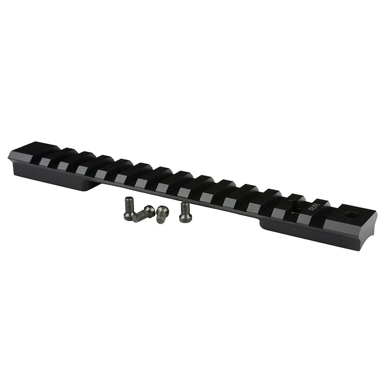 Warne Scope Mounts Mountain Tech Remington Police and XCR Long Action 7075 T6 Aluminum 1-Piece Scope Mount Rail, Hardcoat Anodized Black - 7672M
