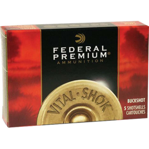 Federal P158000 Vital-Shok 12GA 3\" Buckshot 10 Pellets 000 Buck - 5sh Box
