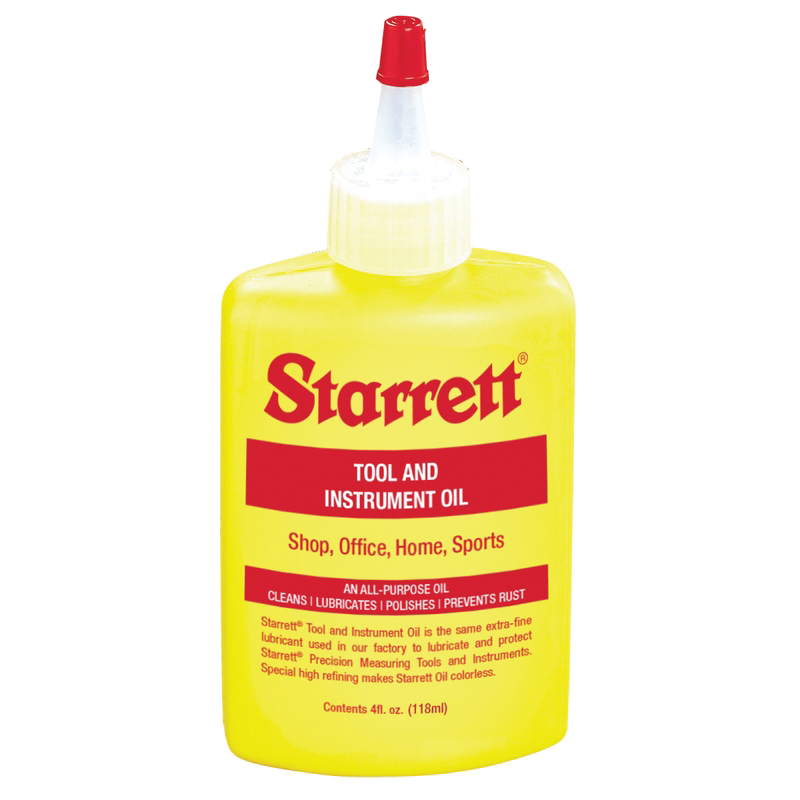 Starrett 1620 Tool and Instrument Oil, 4 fl oz Plastic Bottle Pale Yellow