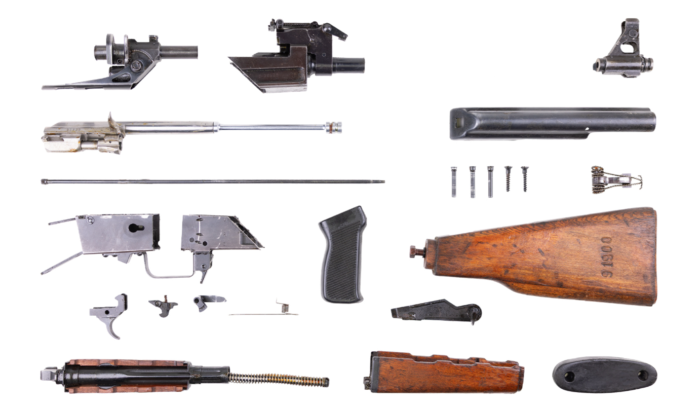 Yugo M64 Milled AK-47 Non-Matching Used Parts Kit w/ Fixed Wood stock - No Barrel, Receiver, or Spigot