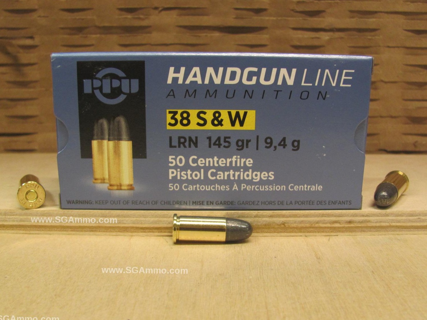 50 Round Box – 38 SW 145 Grain LRN Prvi Partizan Ammo – PPH38SW – READ DESCRIPTION NOTICE