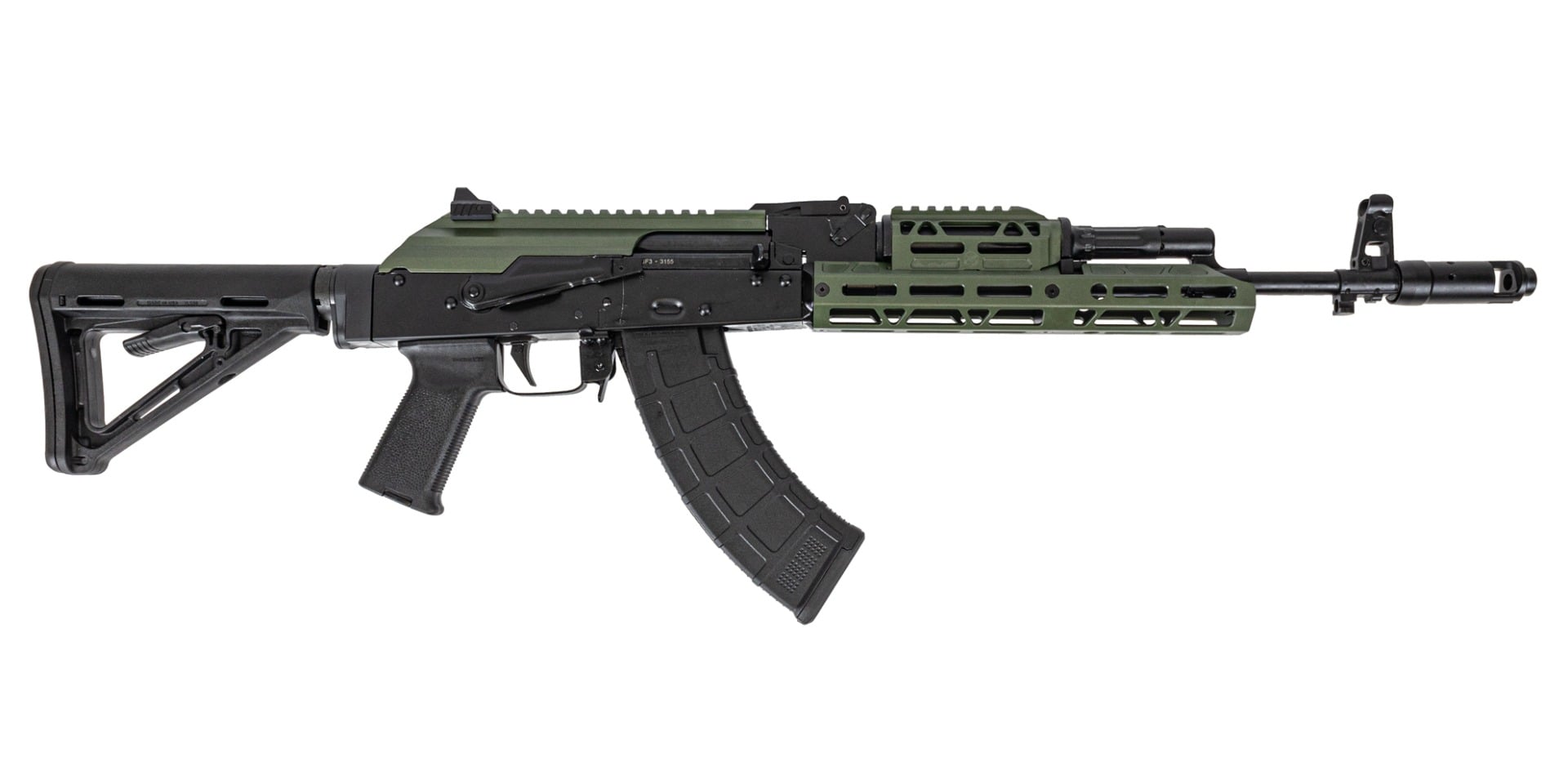 PSA AK-103 GF3 Forged Rifle with ALG Trigger, JL Billet long rail, and Railed Picatinny Dust Cover, ODG