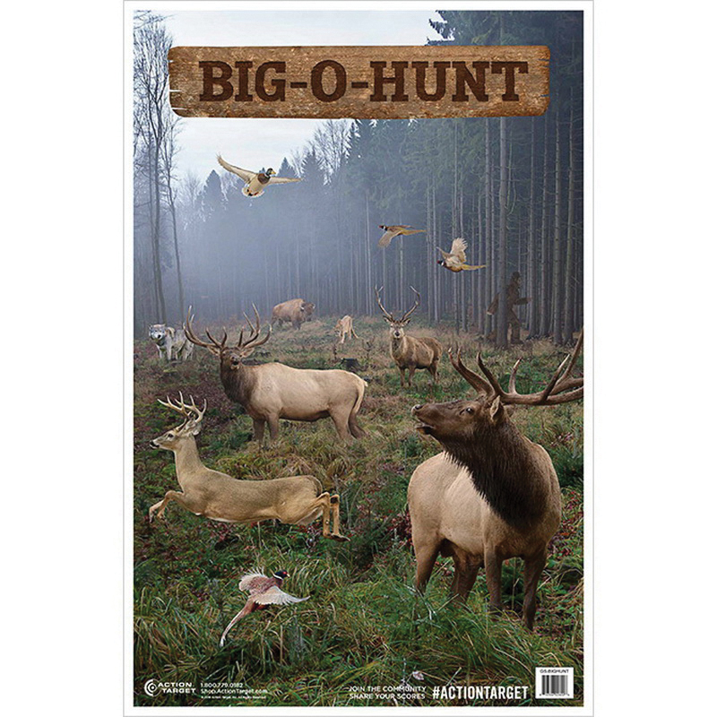 Action Target 23" x 35" Big-O-Hunt Target, Multi-Color, 100/box - GS-BIGHUNT-100