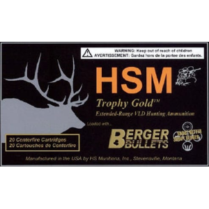 Hunting Shack BER308185VLD Trophy Gold 308 Win/7.62 NATO 185 GR Boat Tail Hollow Point - 20rd Box