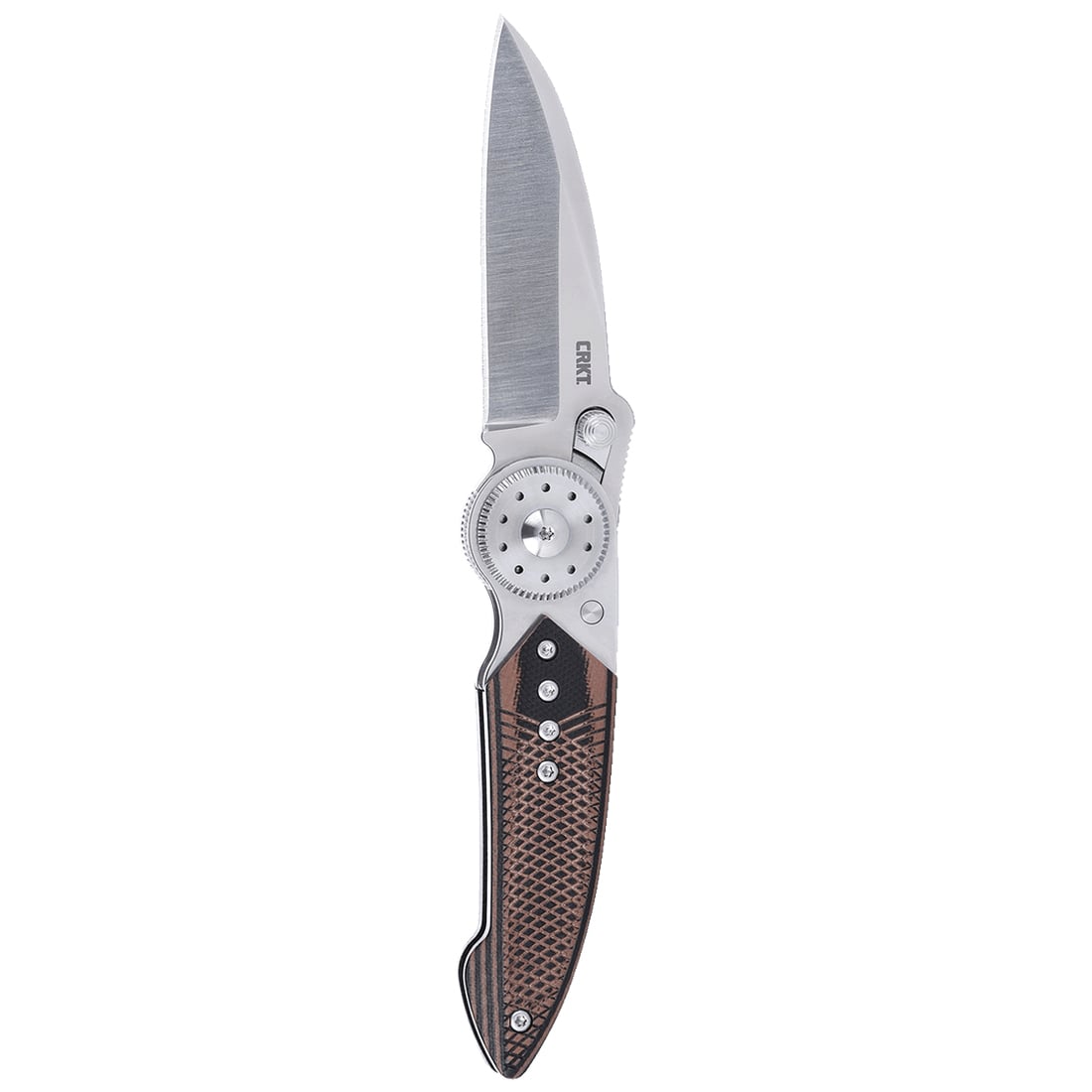 CRKT Walker Blade Lock Folding Knife Sheepsfoot, Black/Brown