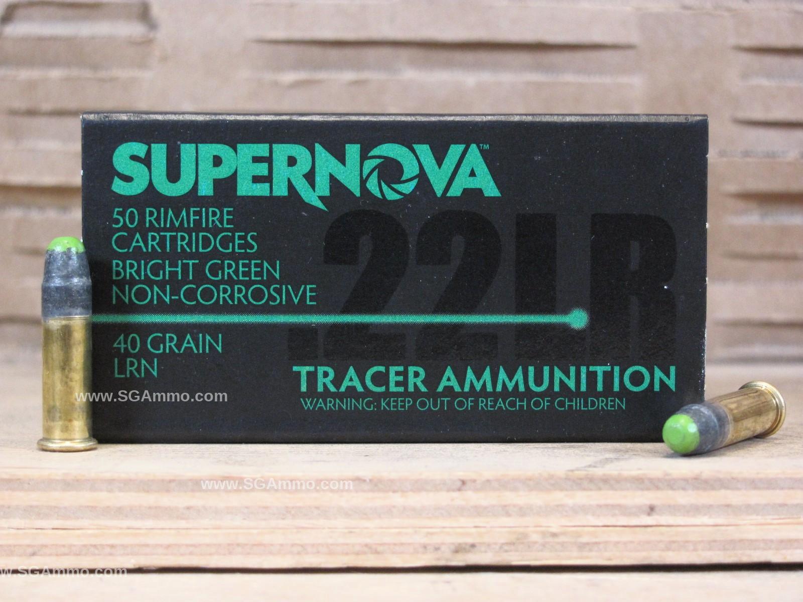 500 Round Brick – 22LR 40 Grain LRN Bright GREEN Tracer Supernova Piney Mountain Ammo