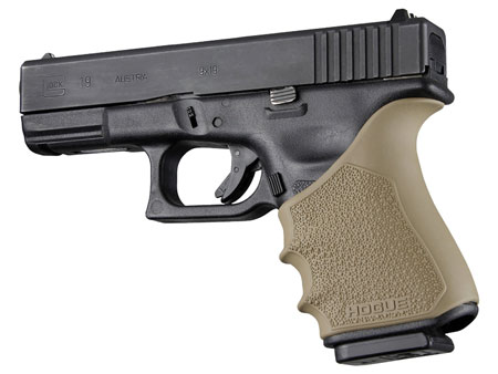 Hogue HandAll Beavertail Grip Sleeve for Glock 19/23/32/38 (Gen 3 to 4) Pistols, Flat Dark Earth - 17043
