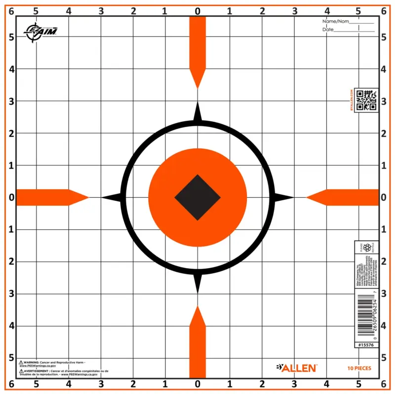 Allen 15576 Sight-In Grid Hanging Paper Universal 12"x12" Bright Orange 10 Pack