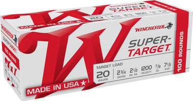Winchester Super-Target 20 Gauge Ammo,  2.75" 7/8oz 7.5 Shot
