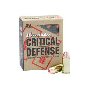 Hornady Critical Defense .45 ACP+P 185gr FTX Nickel-Plated Case 20 Rounds