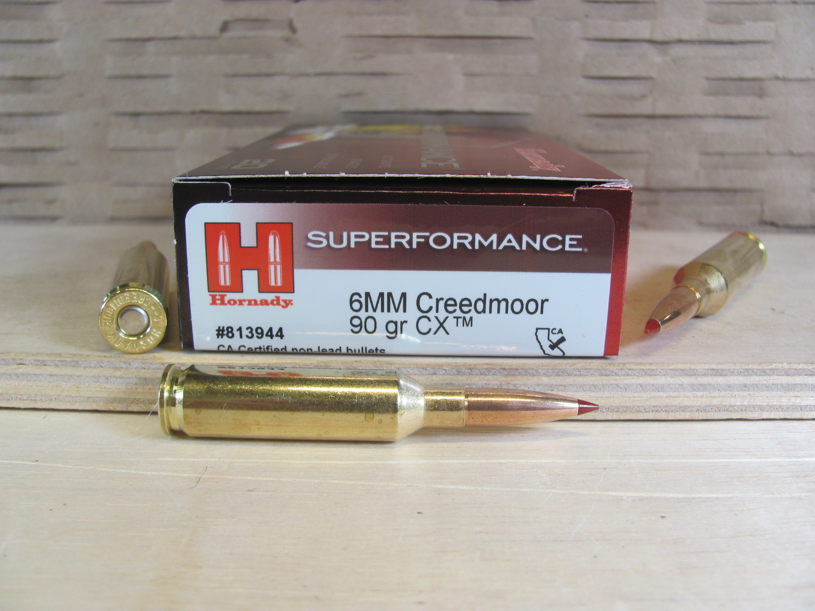 200 Round Case – 6mm Creedmoor 90 Grain CX Hornady Superformance Ammo – 813944