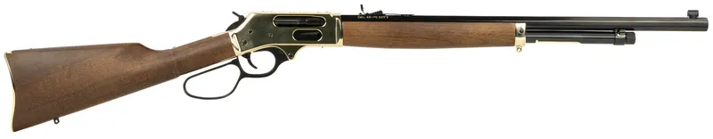 Henry Side Gate 45-70 Gov Lever 22 4+1 Blued Brass American Walnut
