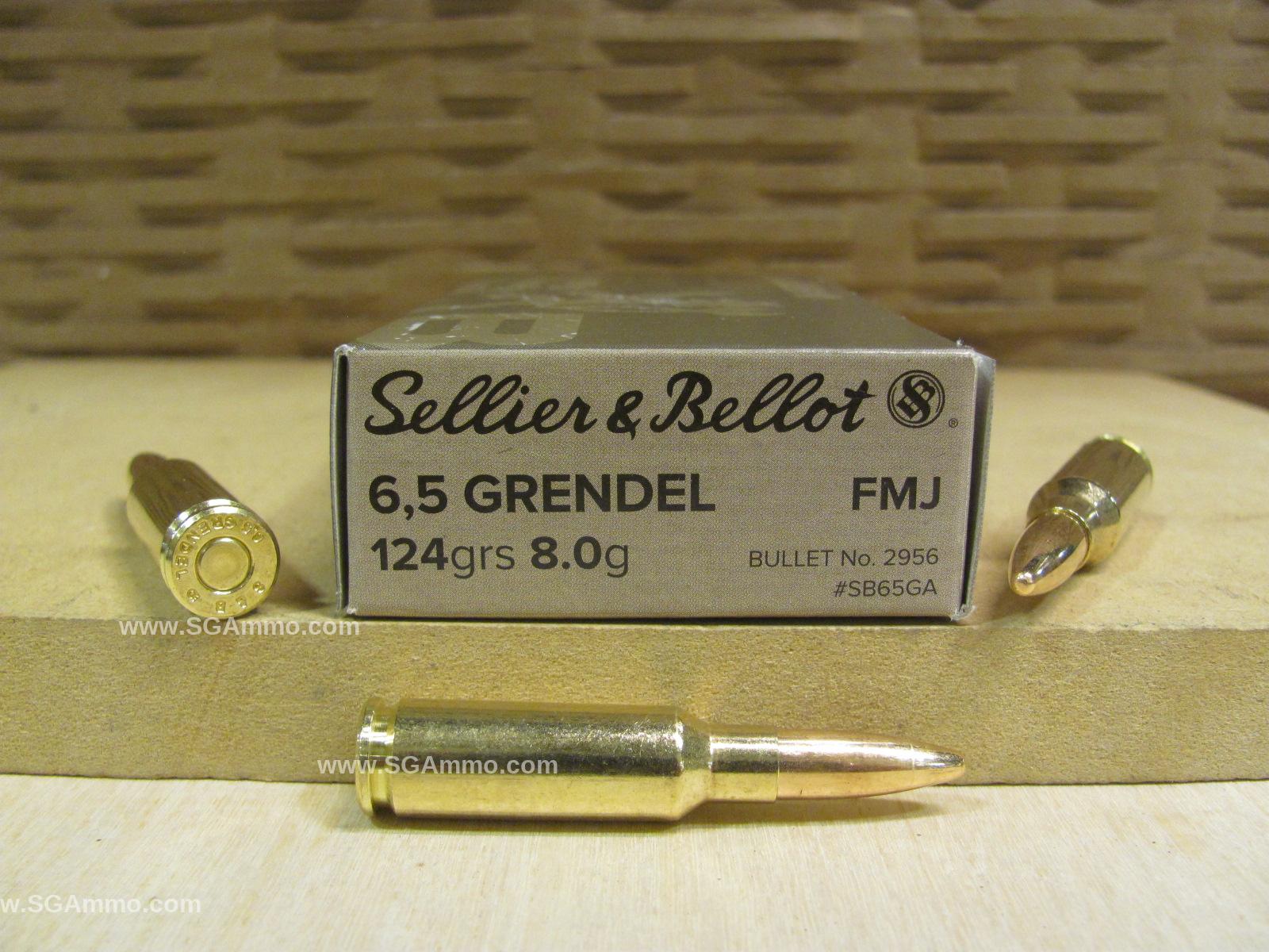 600 Round Case – 6.5 Grendel 124 Grain FMJ Sellier Bellot Ammo – SB65GA
