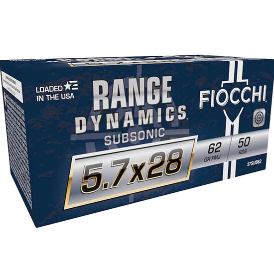 Fiocchi 5.7x28mm Ammo 62gr FMJ Range Dynamics