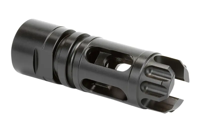 Griffin Armament XHP762FCM Gate-LOK Flash Comp Black Nitride 17-4 Stainless Steel with 5/8"-24 tpi Threads, 2.77" OAL .863" Diameter for 30 Cal 30SD, M4SD Silencers QD Blast Shield