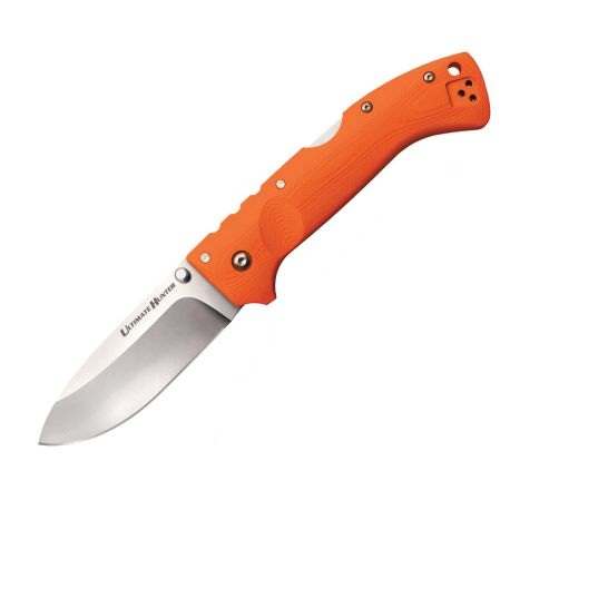 Cold Steel Ultimate Hunter Folding Knife Drop Point Orange - Durable, Lightweight and Reliable Handle - CS-30URY