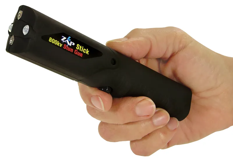 Zap Stick Stun Gun Flashlight 800k Volts Black Plastic