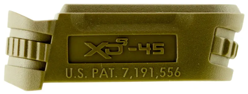Springfield Armory XDS5001MFDE Backstrap Sleeve made of Polymer with Flat Dark Earth Finish 1 Piece Finish for 45 ACP Springfield XD-S with #1 Backstrap 3.30" Barrel