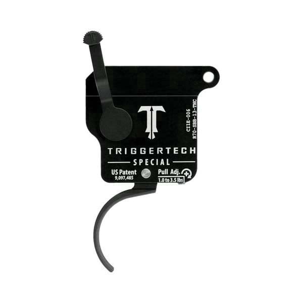 Triggertech Rem 700 Special Single-Stage Traditional Curved Right Hand Trigger w/o Bolt Release for Remington 700 Rifle, Black - R70SBB13TNC