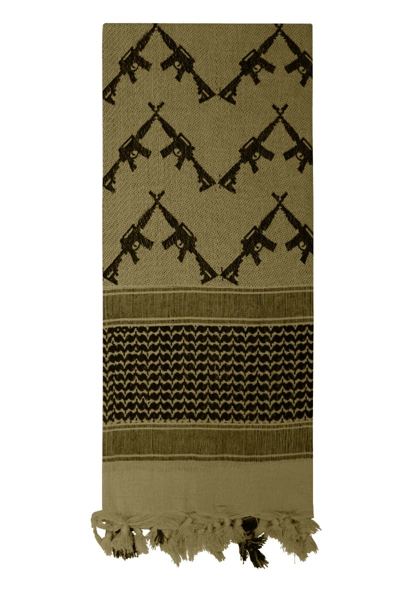 Rothco Crossed Rifles Shemagh Tactical Desert Keffiyeh Scarf - Olive Drab