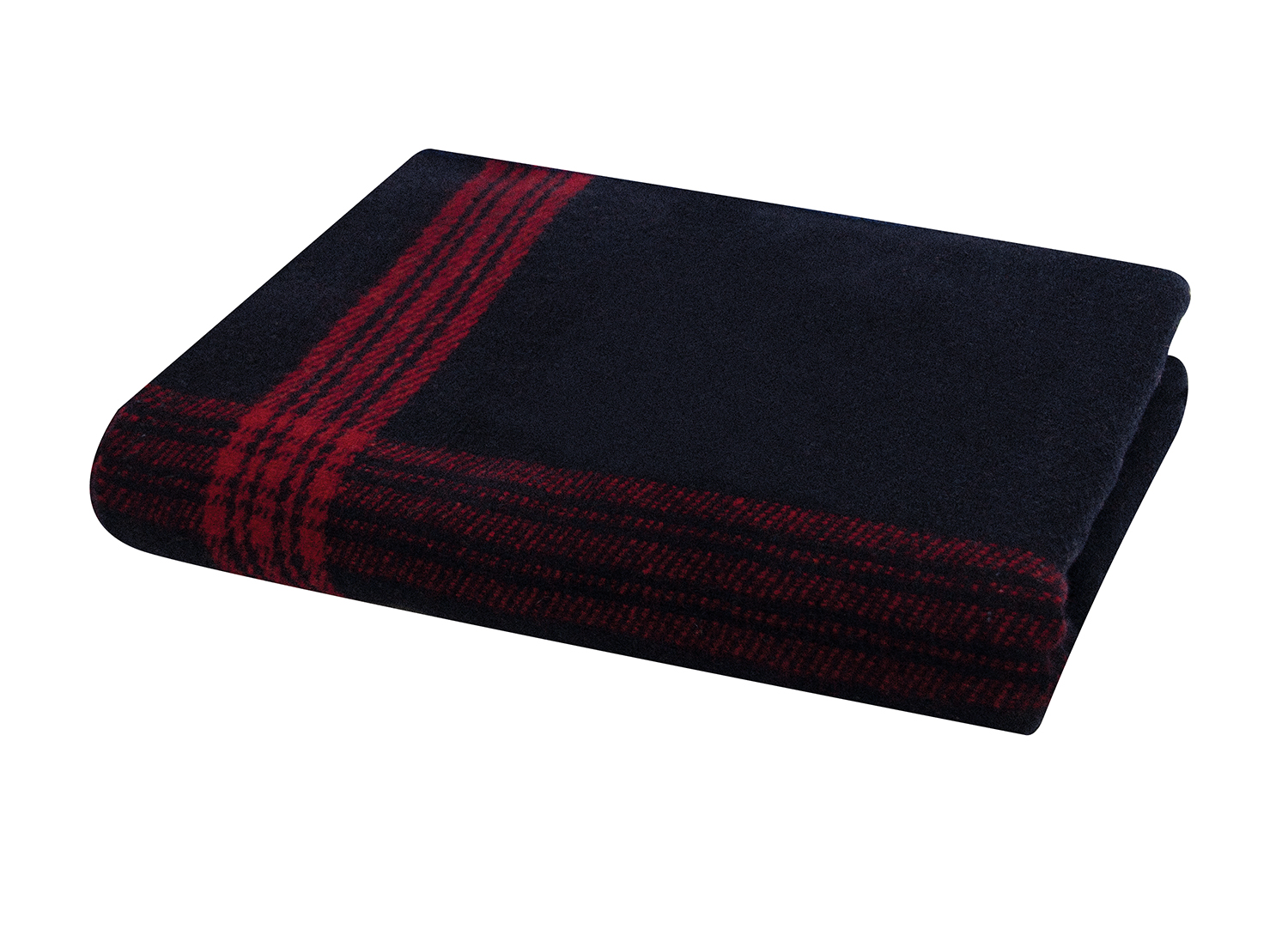 Rothco Striped Outdoor Wool Blanket - Navy Blue - Red