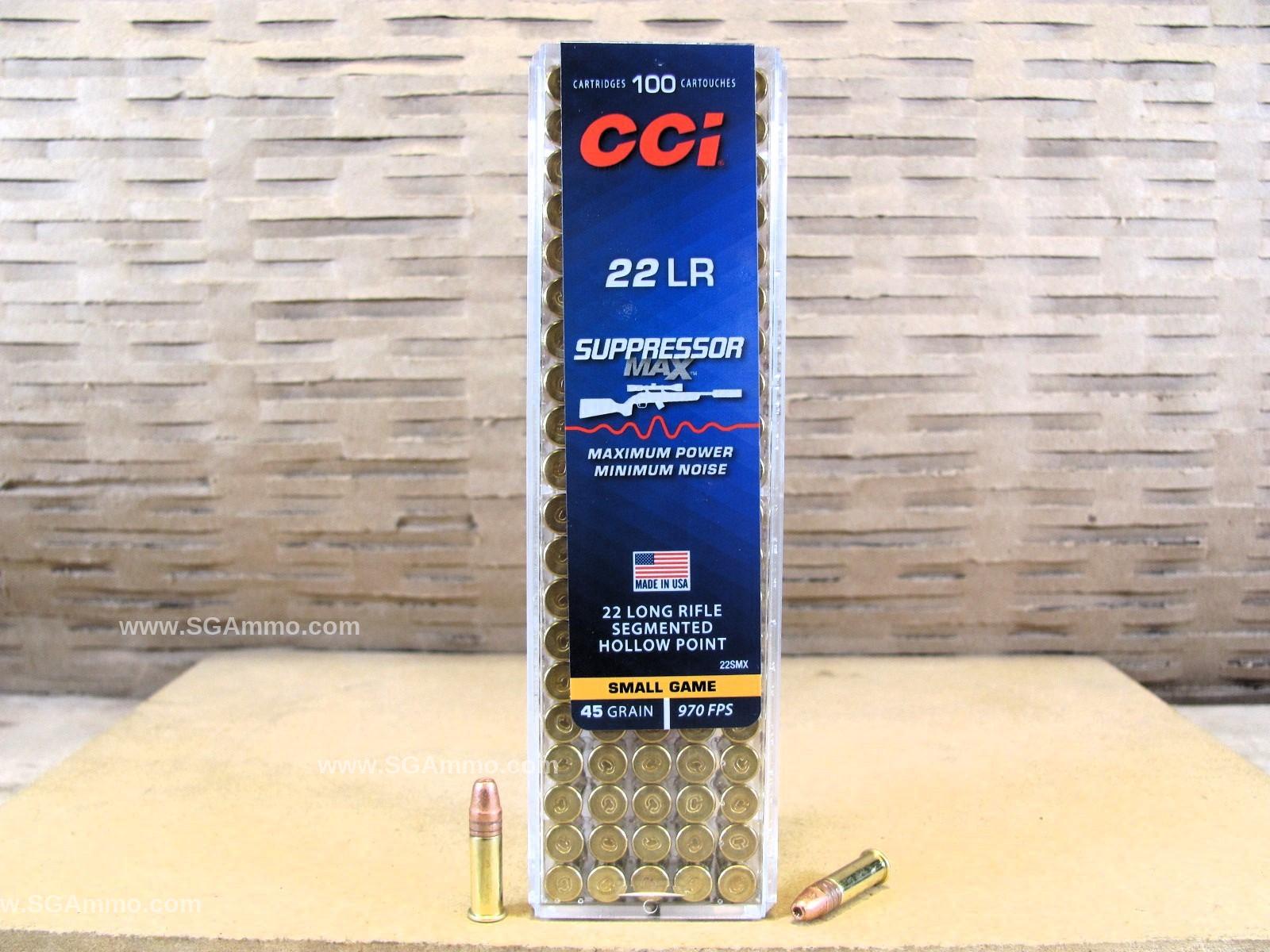 5000 Round Case – 22 LR 45 Grain Segmented Hollow Point Suppressor Max CCI Ammo – 22SMX