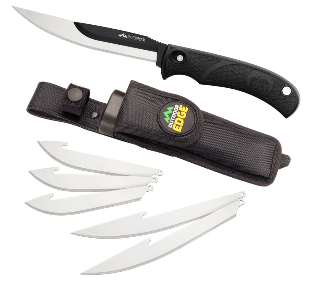 Outdoor Edge RazorMax Interchangeable Fixed Blade Knife, Black - RMK-10C