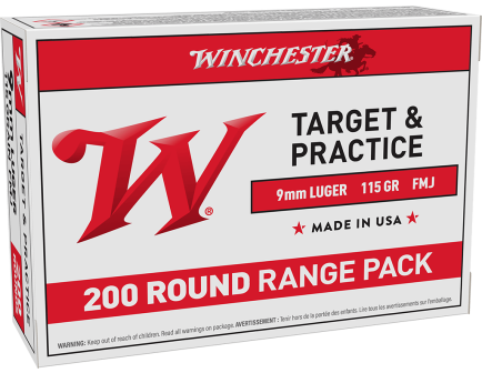 Winchester USA 9mm Bulk Ammo 115 Grain FMJ, 200rds - USA9W