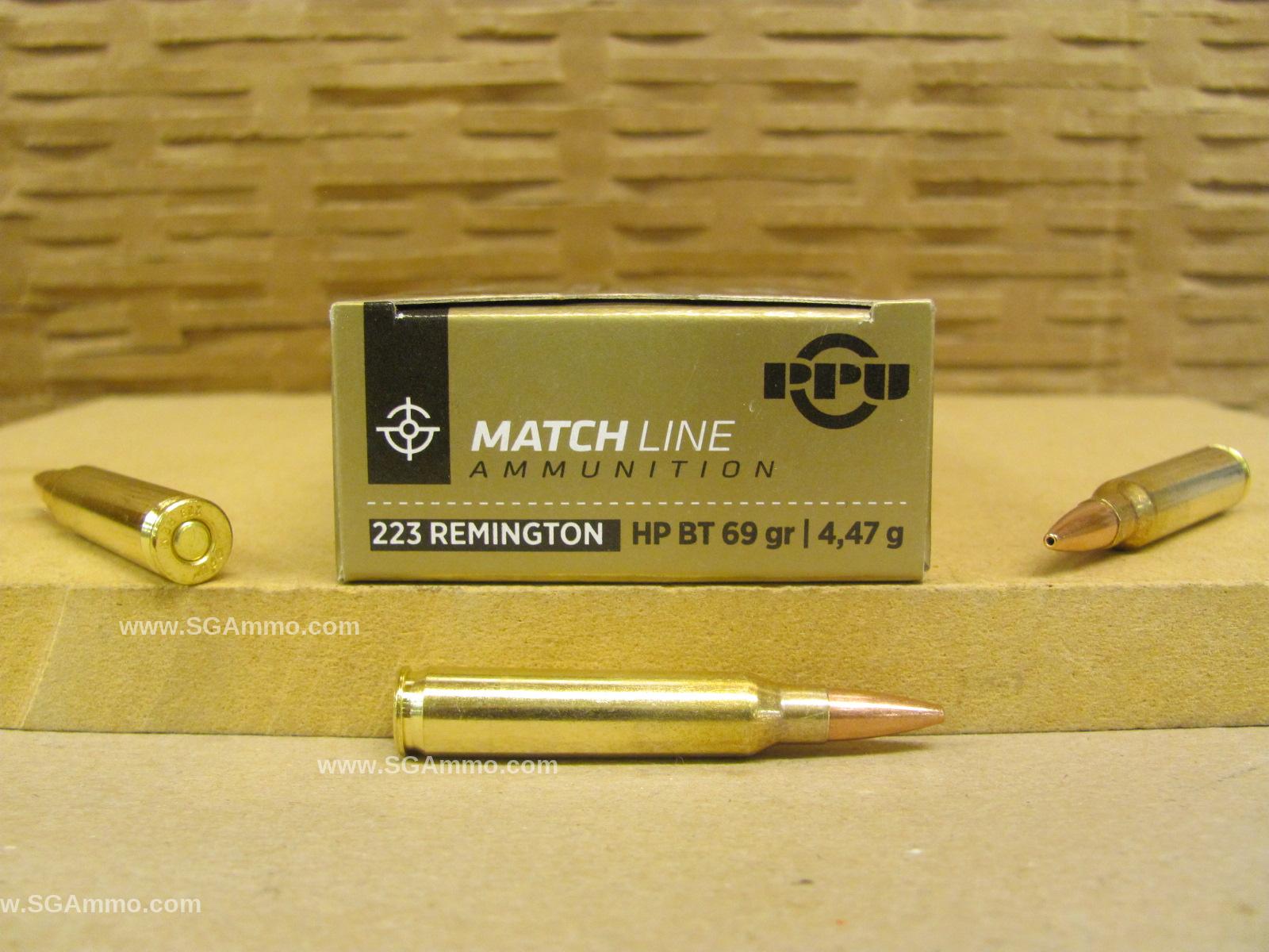 20 Round Box – 223 Rem 69 Grain BTHP Match Prvi Partizan Ammo – PP57 or PPM2231