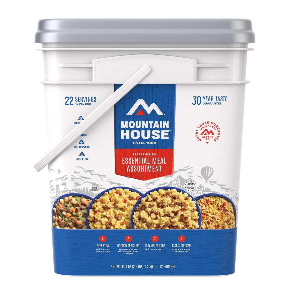 Mountain House Essential Meal Assortment Bucket Freeze Dried Food Supply - 81663