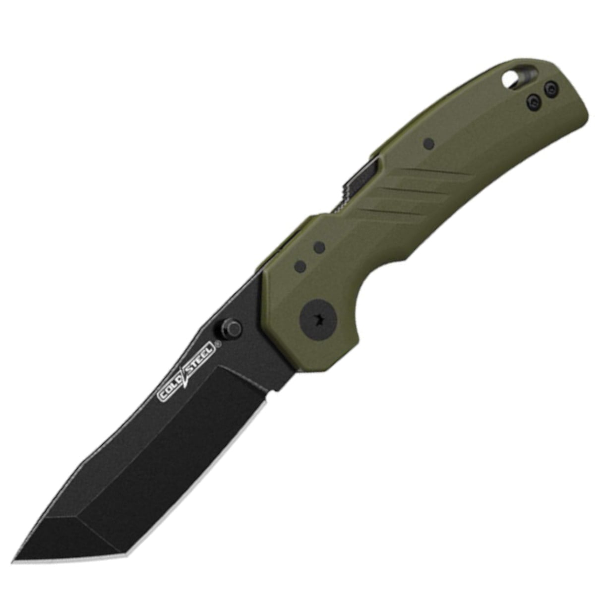 Cold Steel Engage Folding Knife Tanto OD Green - Rugged Blade, Secure Lock, Reliable EDC Knife for Tactical Applications - CS-FL-30DPLT-BGZ