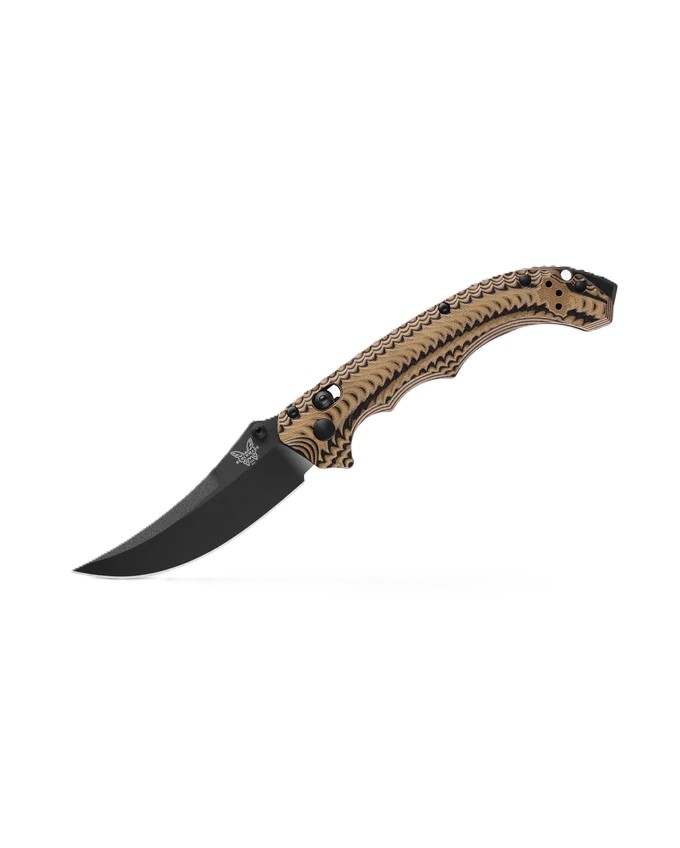 Benchmade Mini Bedlam Folding Scimitar Knife, Coyote/Black - 865BK-01