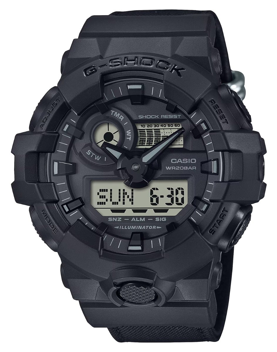 Casio G-Shock GA700 Analog/Digital Wrist Watch, Black - GA700BCE1ACR