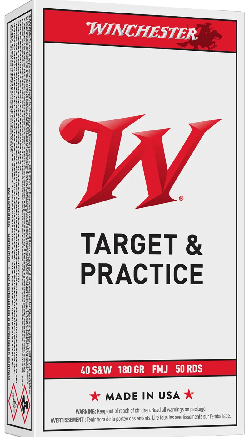 Winchester Ammo Q4238 USA 40S 180gr Full Metal Jacket 50 Per Box/10 Case