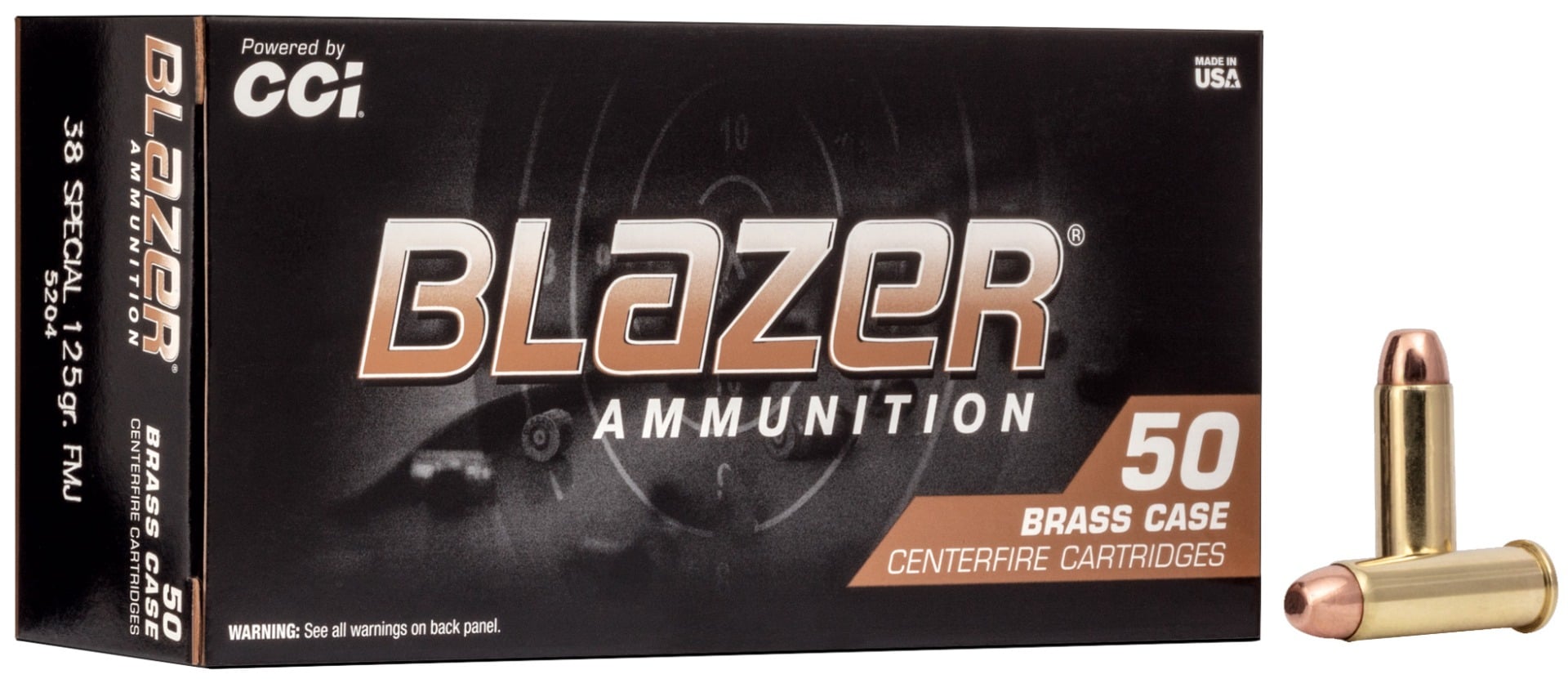 CCI Blazer Brass 38 Special 125gr FMJ Ammunition 50rds - 5204