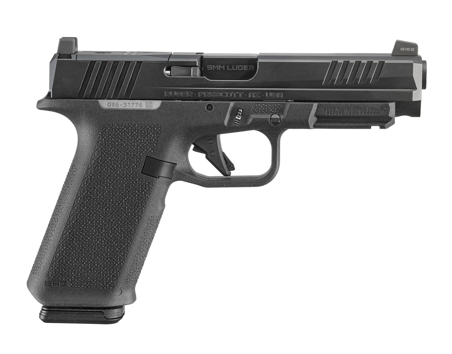 Ruger RXM, 9mm, 4.5" Barrel, OR, Tritium Front, EHG, Black, (2) 17-rd PMAG GL9